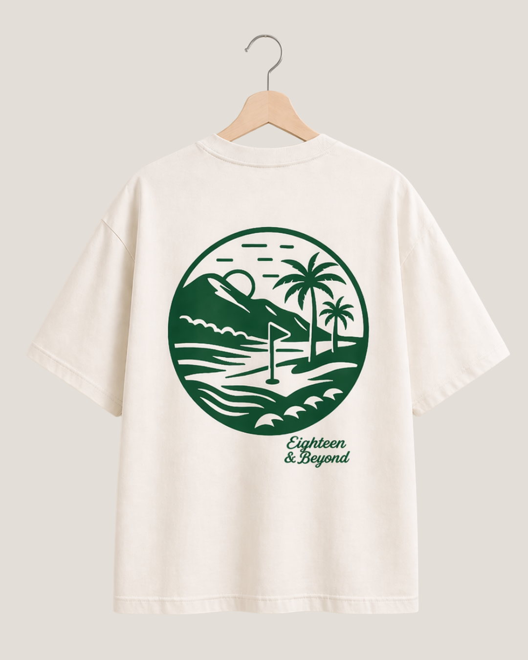 White Disruptor Oversized Tee - Subtle graphics, bold comfort. Golf lifestyle in every stitch.