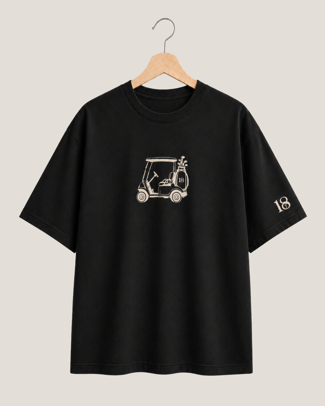 Black Vintage Buggy - A vintage Tee for a classic look. Our buggy and our signature 18 sleeve logo is made for the clubhouse and everywhere in between.