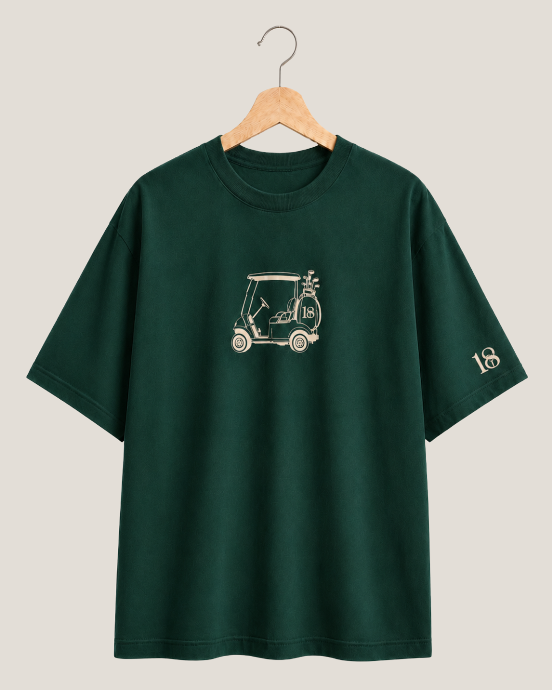 Green Vintage Buggy - A vintage Tee for a classic look. Our buggy and our signature 18 sleeve logo is made for the clubhouse and everywhere in between.